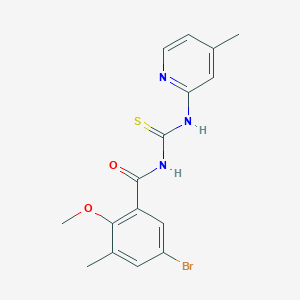 molecular formula C16H16BrN3O2S B237835 5-bromo-2-methoxy-3-methyl-N-[(4-methylpyridin-2-yl)carbamothioyl]benzamide 