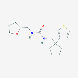 molecular formula C16H24N2O2S B2378350 1-((Tetrahydrofuran-2-yl)methyl)-3-((1-(thiophen-3-yl)cyclopentyl)methyl)urea CAS No. 2034537-40-9