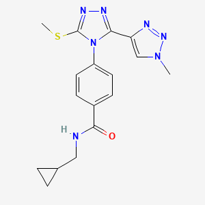 N-(Cyclopropylmethyl)-4-[3-methylsulfanyl-5-(1-methyltriazol-4-yl)-1,2,4-triazol-4-yl]benzamide