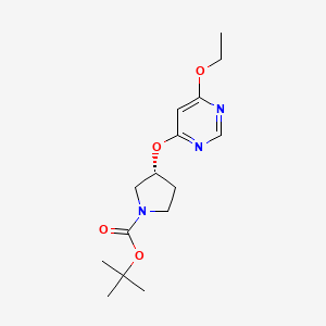 molecular formula C15H23N3O4 B2378353 (R)-叔丁基 3-((6-乙氧基嘧啶-4-基)氧基)吡咯烷-1-甲酸酯 CAS No. 1354014-71-3