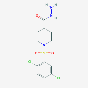 molecular formula C12H15Cl2N3O3S B2378356 1-[(2,5-Dichlorophenyl)sulfonyl]piperidine-4-carbohydrazide CAS No. 309278-23-7