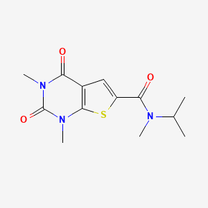 molecular formula C13H17N3O3S B2378357 N,1,3-trimethyl-2,4-dioxo-N-(propan-2-yl)-1H,2H,3H,4H-thieno[2,3-d]pyrimidine-6-carboxamide CAS No. 946335-47-3