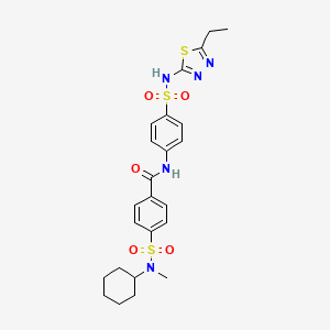 4-(N-cyclohexyl-N-methylsulfamoyl)-N-(4-(N-(5-ethyl-1,3,4-thiadiazol-2-yl)sulfamoyl)phenyl)benzamide