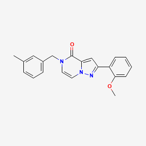 molecular formula C21H19N3O2 B2378365 2-(2-methoxyphenyl)-5-(3-methylbenzyl)pyrazolo[1,5-a]pyrazin-4(5H)-one CAS No. 1359451-05-0