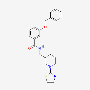 molecular formula C23H25N3O2S B2378367 3-(苯甲氧基)-N-((1-(噻唑-2-基)哌啶-3-基)甲基)苯甲酰胺 CAS No. 1795087-69-2