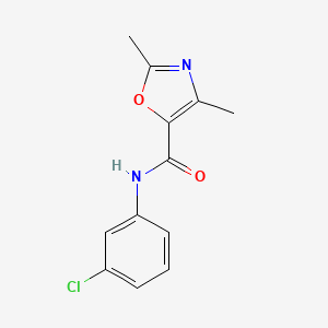 molecular formula C12H11ClN2O2 B2378386 N-(3-chlorophenyl)-2,4-dimethyl-1,3-oxazole-5-carboxamide CAS No. 862829-19-4