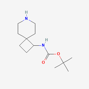 molecular formula C13H24N2O2 B2378387 tert-butyl N-{7-azaspiro[3.5]nonan-1-yl}carbamate CAS No. 1354950-49-4