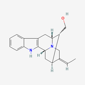 molecular formula C19H22N2O B2378392 [(1R,12R,13R,14S,15Z)-15-Ethylidene-3,17-diazapentacyclo[12.3.1.02,10.04,9.012,17]octadeca-2(10),4,6,8-tetraen-13-yl]methanol CAS No. 1358-75-4