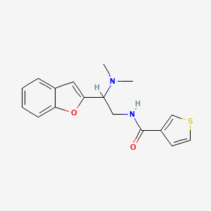 molecular formula C17H18N2O2S B2378394 N-(2-(benzofuran-2-yl)-2-(dimethylamino)ethyl)thiophene-3-carboxamide CAS No. 2034562-31-5