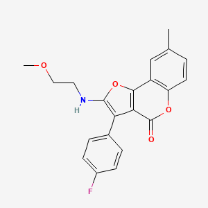 3-(4-fluorophenyl)-2-((2-methoxyethyl)amino)-8-methyl-4H-furo[3,2-c]chromen-4-one