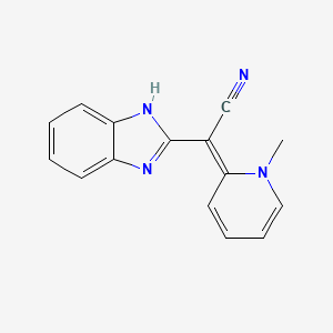 molecular formula C15H12N4 B2378400 (2E)-1H-benzimidazol-2-yl(1-methylpyridin-2(1H)-ylidene)ethanenitrile CAS No. 1381866-79-0