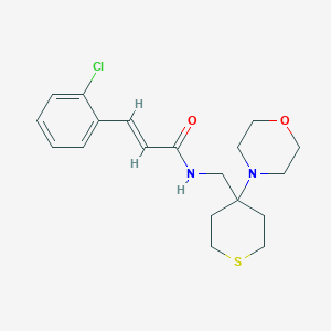 (E)-3-(2-Chlorophenyl)-N-[(4-morpholin-4-ylthian-4-yl)methyl]prop-2-enamide