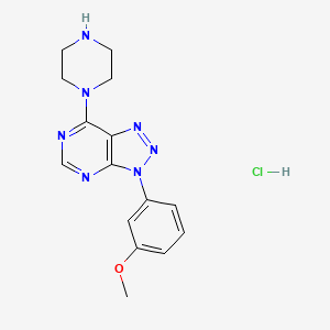 molecular formula C15H18ClN7O B2378404 3-(3-methoxyphenyl)-7-(piperazin-1-yl)-3H-[1,2,3]triazolo[4,5-d]pyrimidine hydrochloride CAS No. 1177355-50-8