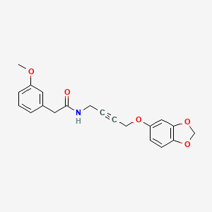 molecular formula C20H19NO5 B2378406 N-(4-(benzo[d][1,3]dioxol-5-yloxy)but-2-yn-1-yl)-2-(3-methoxyphenyl)acetamide CAS No. 1448068-95-8