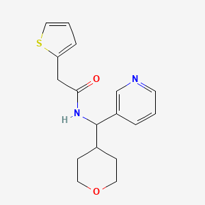 molecular formula C17H20N2O2S B2378409 N-(pyridin-3-yl(tetrahydro-2H-pyran-4-yl)methyl)-2-(thiophen-2-yl)acetamide CAS No. 2034591-61-0