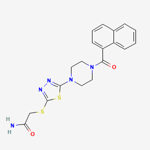 2-((5-(4-(1-Naphthoyl)piperazin-1-yl)-1,3,4-thiadiazol-2-yl)thio)acetamide