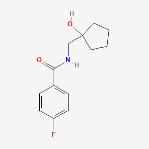 molecular formula C13H16FNO2 B2378419 4-fluoro-N-((1-hydroxycyclopentyl)methyl)benzamide CAS No. 1215723-74-2