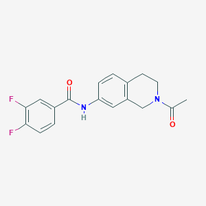molecular formula C18H16F2N2O2 B2378420 N-(2-乙酰-1,2,3,4-四氢异喹啉-7-基)-3,4-二氟苯甲酰胺 CAS No. 955757-82-1
