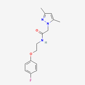 molecular formula C15H18FN3O2 B2378429 2-(3,5-dimethyl-1H-pyrazol-1-yl)-N-(2-(4-fluorophenoxy)ethyl)acetamide CAS No. 1226448-84-5