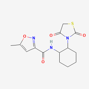 molecular formula C14H17N3O4S B2378439 N-(2-(2,4-ジオキソチアゾリジン-3-イル)シクロヘキシル)-5-メチルイソキサゾール-3-カルボキサミド CAS No. 1207007-60-0