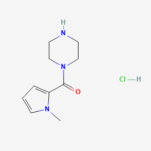 molecular formula C10H16ClN3O B2378450 1-[(1-methyl-1H-pyrrol-2-yl)carbonyl]piperazine hydrochloride CAS No. 1244968-57-7
