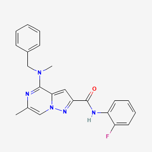 4-[benzyl(methyl)amino]-N-(2-fluorophenyl)-6-methylpyrazolo[1,5-a]pyrazine-2-carboxamide