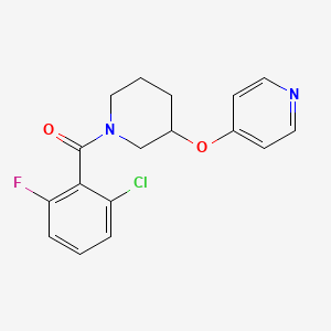 molecular formula C17H16ClFN2O2 B2378459 (2-氯-6-氟苯基)(3-(吡啶-4-yloxy)哌啶-1-基)甲苯酮 CAS No. 2034573-05-0