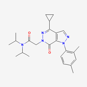 molecular formula C24H31N5O2 B2378461 2-(4-环丙基-1-(2,4-二甲苯基)-7-氧代-1H-吡唑并[3,4-d]哒嗪-6(7H)-基)-N,N-二异丙基乙酰胺 CAS No. 1105239-76-6