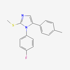 molecular formula C17H15FN2S B2378471 1-(4-fluorophenyl)-2-(methylthio)-5-(p-tolyl)-1H-imidazole CAS No. 1207034-38-5