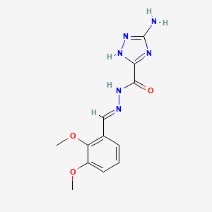 molecular formula C12H14N6O3 B2378472 (E)-5-amino-N'-(2,3-dimethoxybenzylidene)-1H-1,2,4-triazole-3-carbohydrazide CAS No. 328089-94-7