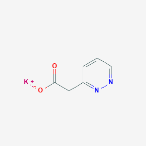 molecular formula C6H5KN2O2 B2378476 Potassium;2-pyridazin-3-ylacetate CAS No. 2377035-00-0