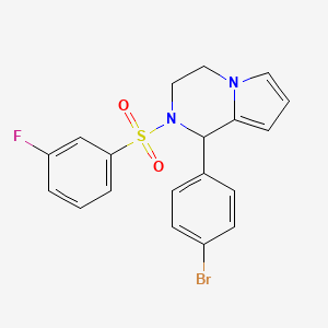 molecular formula C19H16BrFN2O2S B2378482 1-(4-溴苯基)-2-((3-氟苯基)磺酰基)-1,2,3,4-四氢吡咯并[1,2-a]哒嗪 CAS No. 899949-06-5