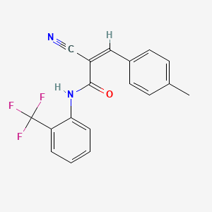 (Z)-2-Cyano-3-(4-methylphenyl)-N-[2-(trifluoromethyl)phenyl]prop-2-enamide