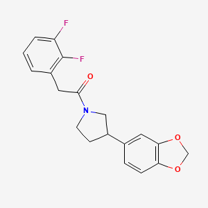 molecular formula C19H17F2NO3 B2378492 1-[3-(1,3-Benzodioxol-5-yl)pyrrolidin-1-yl]-2-(2,3-difluorophenyl)ethanone CAS No. 2034617-34-8