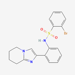 molecular formula C19H18BrN3O2S B2378515 2-bromo-N-(2-(5,6,7,8-tetrahydroimidazo[1,2-a]pyridin-2-yl)phenyl)benzenesulfonamide CAS No. 2034464-26-9