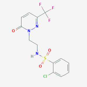 2-Chloro-N-[2-[6-oxo-3-(trifluoromethyl)pyridazin-1-yl]ethyl]benzenesulfonamide