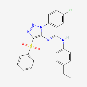 molecular formula C23H18ClN5O2S B2378529 7-chloro-N-(4-ethylphenyl)-3-(phenylsulfonyl)[1,2,3]triazolo[1,5-a]quinazolin-5-amine CAS No. 904578-68-3
