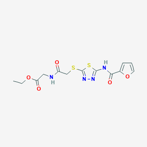 Ethyl 2-(2-((5-(furan-2-carboxamido)-1,3,4-thiadiazol-2-yl)thio)acetamido)acetate