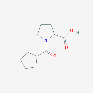 molecular formula C11H17NO3 B2378539 1-Cyclopentanecarbonylpyrrolidine-2-carboxylic acid CAS No. 1417985-23-9