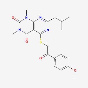 7-isobutyl-5-((2-(4-methoxyphenyl)-2-oxoethyl)thio)-1,3-dimethylpyrimido[4,5-d]pyrimidine-2,4(1H,3H)-dione