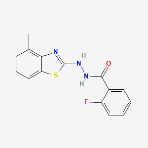 molecular formula C15H12FN3OS B2378548 2-fluoro-N'-(4-methyl-1,3-benzothiazol-2-yl)benzohydrazide CAS No. 851978-09-1