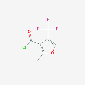 molecular formula C7H4ClF3O2 B2378551 Cloruro de 2-metil-4-(trifluorometil)furan-3-carbonilo CAS No. 2138130-25-1