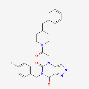 4-(2-(4-benzylpiperidin-1-yl)-2-oxoethyl)-6-(4-fluorobenzyl)-2-methyl-2H-pyrazolo[4,3-d]pyrimidine-5,7(4H,6H)-dione