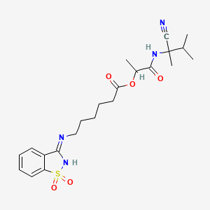1-[(1-Cyano-1,2-dimethylpropyl)carbamoyl]ethyl 6-[(1,1-dioxo-1lambda6,2-benzothiazol-3-yl)amino]hexanoate