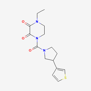 1-Ethyl-4-(3-(thiophen-3-yl)pyrrolidine-1-carbonyl)piperazine-2,3-dione