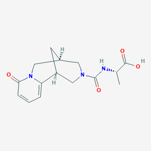 molecular formula C15H19N3O4 B2378570 N-{[(1S,5R)-8-oxo-1,5,6,8-tetrahydro-2H-1,5-methanopyrido[1,2-a][1,5]diazocin-3(4H)-yl]carbonyl}-L-alanine CAS No. 1885095-00-0