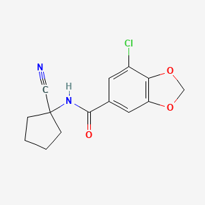 molecular formula C14H13ClN2O3 B2378572 7-chloro-N-(1-cyanocyclopentyl)-2H-1,3-benzodioxole-5-carboxamide CAS No. 1796964-82-3