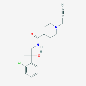 molecular formula C18H23ClN2O2 B2378576 N-[2-(2-chlorophenyl)-2-hydroxypropyl]-1-(prop-2-yn-1-yl)piperidine-4-carboxamide CAS No. 1797010-45-7