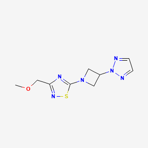 molecular formula C9H12N6OS B2378578 3-(Methoxymethyl)-5-[3-(triazol-2-yl)azetidin-1-yl]-1,2,4-thiadiazole CAS No. 2415600-92-7