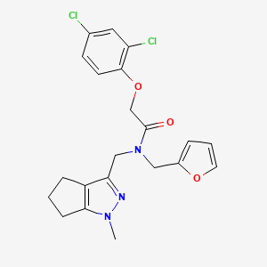 2-(2,4-dichlorophenoxy)-N-(furan-2-ylmethyl)-N-((1-methyl-1,4,5,6-tetrahydrocyclopenta[c]pyrazol-3-yl)methyl)acetamide